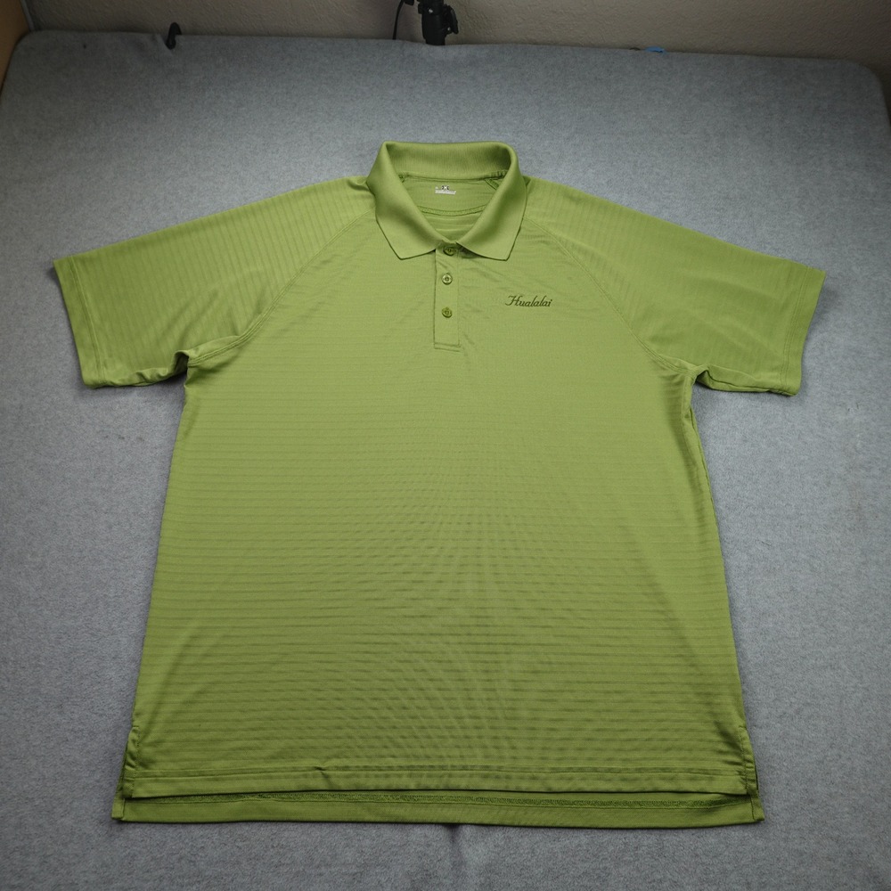 Under Armour Polo Shirt Mens XL Green‎ Striped Golf Performance Hualalai Casual